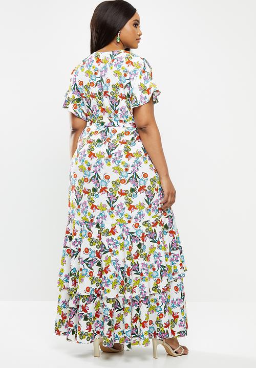 Glamorous - Plus size tiered floral maxi - multi 