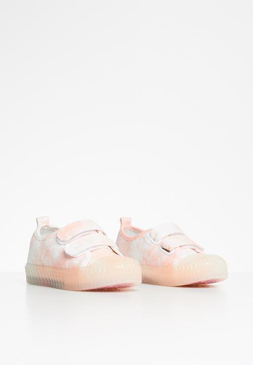 Pop Candy - Girls strap sneaker - pink & white