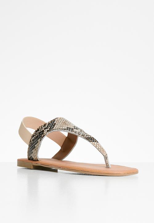 Superbalist - Londdi t-bar sandal - black & neutral