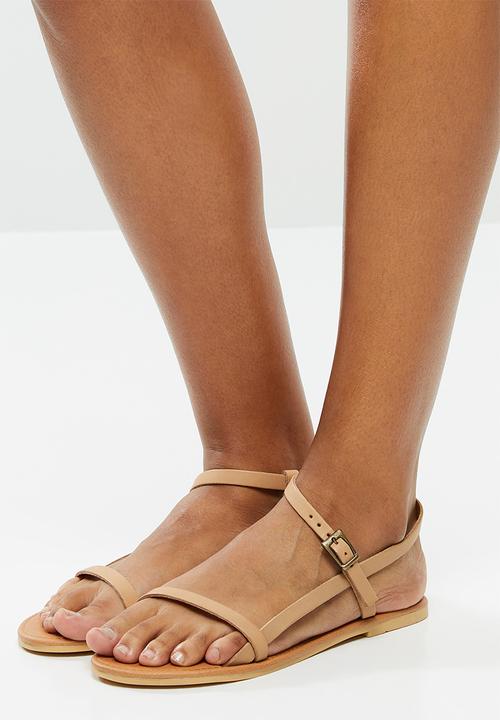 Superbalist - Orie leather ankle strap sandal - natural