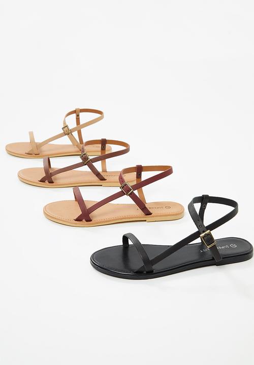 Superbalist - Orie leather ankle strap sandal - black