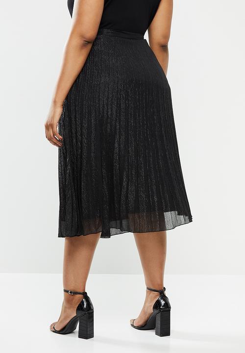 Glamorous - Plus pleated skirt - black