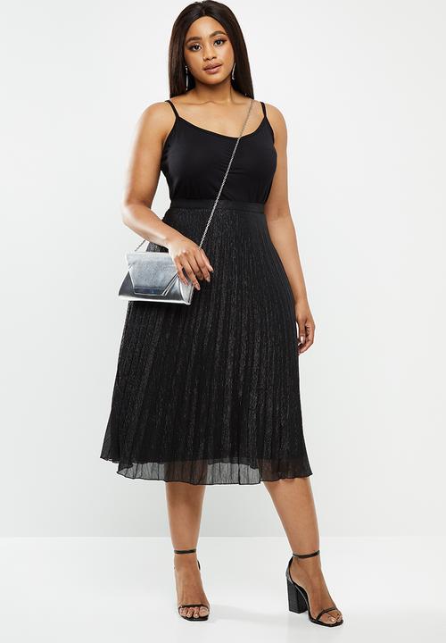 Glamorous - Plus pleated skirt - black