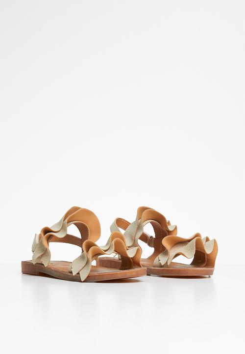 Pop Candy - Girls frill sandal - nude
