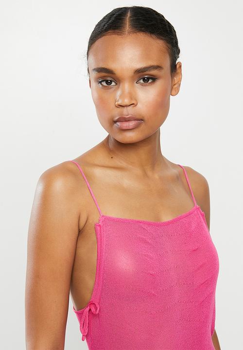 Missguided - Sheer rouched beach cover up - pink