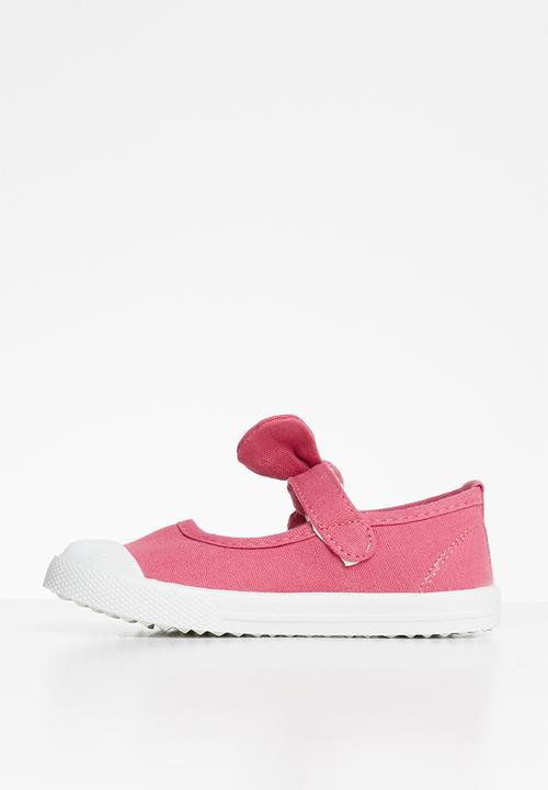 Pop Candy - Girls bow slip on shoe - coral