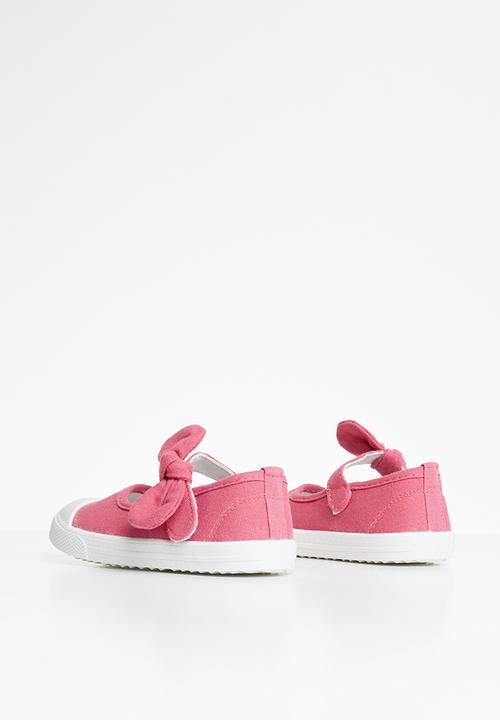 Pop Candy - Girls bow slip on shoe - coral
