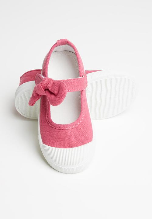 Pop Candy - Girls bow slip on shoe - coral