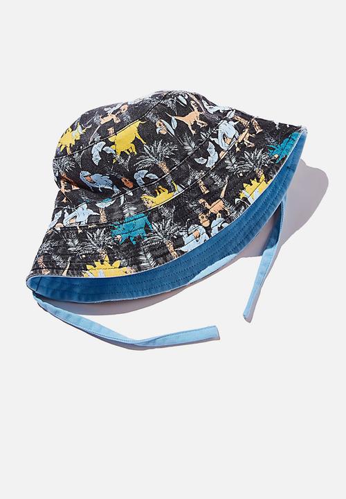 Cotton On - Reversible bucket hat - sky haze dino