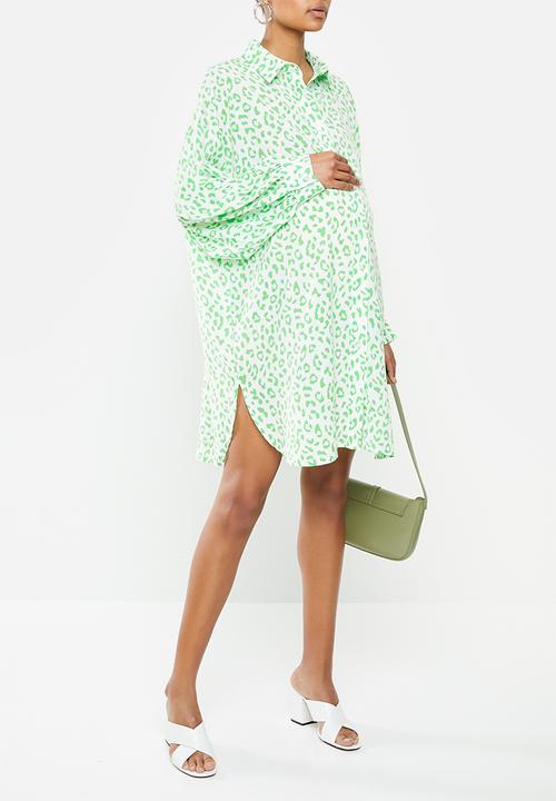 Glamorous - Maternity Leopard shirt dress - green1
