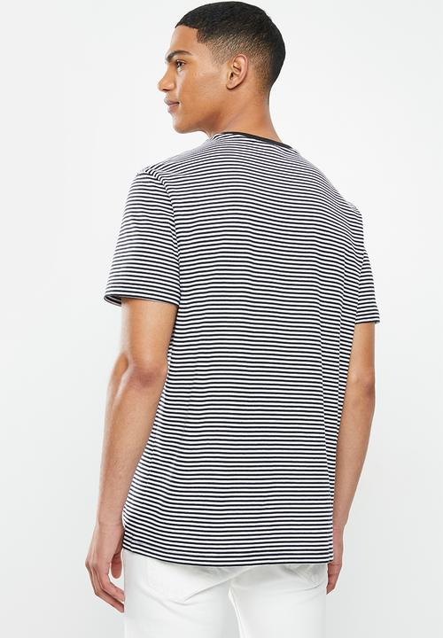 MANGO - Bestripe T-shirt - black & white