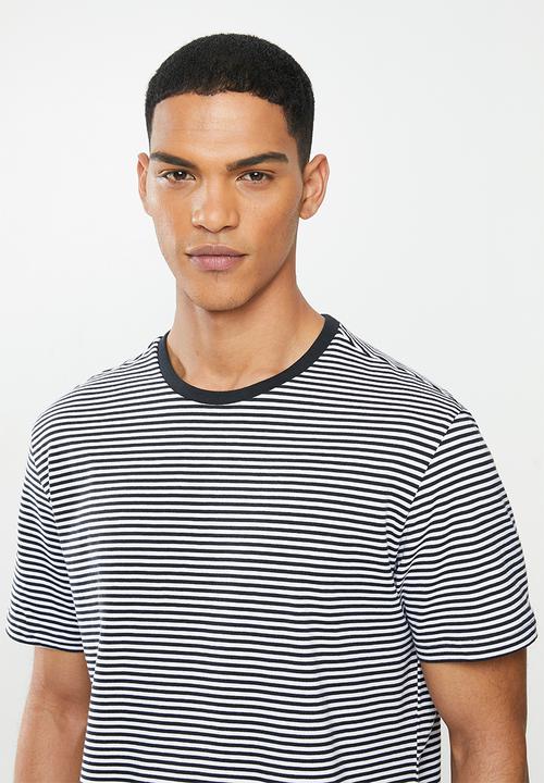 MANGO - Bestripe T-shirt - black & white