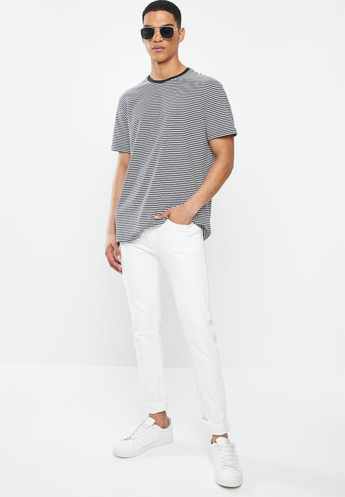 MANGO - Bestripe T-shirt - black & white