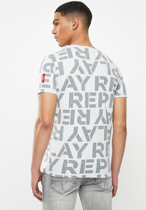 Replay - All over print replay tee - grey