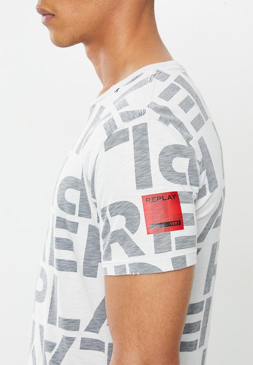 Replay - All over print replay tee - grey
