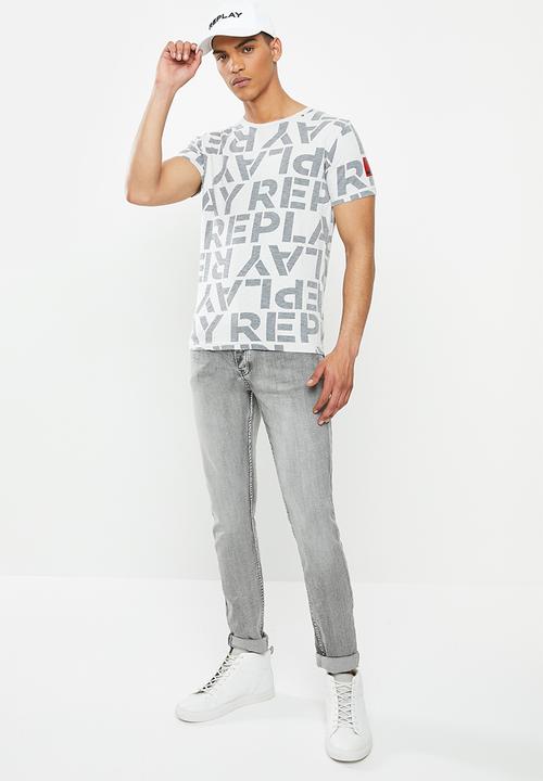 Replay - All over print replay tee - grey