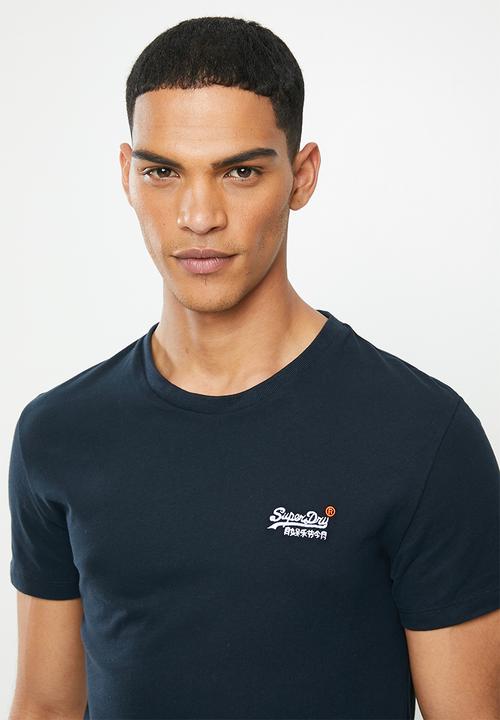 Superdry. - Orange label vintage emb tee - navy