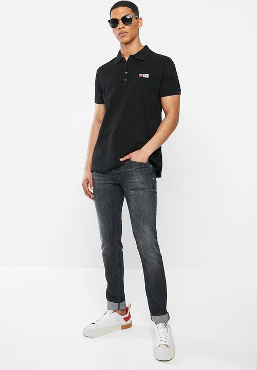 Diesel  - T-weet-split polo shirt - black