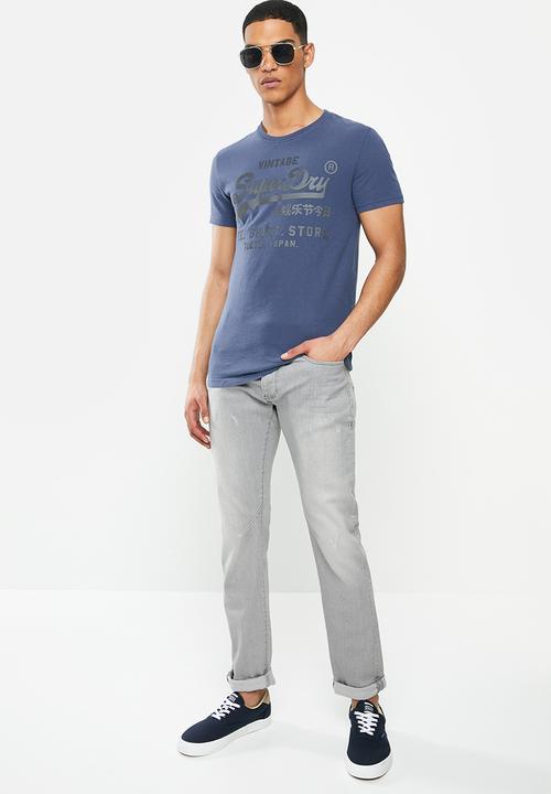 Superdry. - Vl shop bonded tee - navy