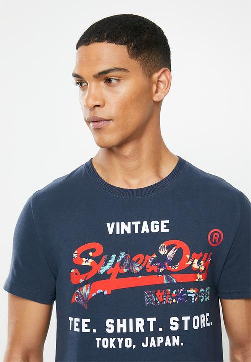 Superdry. - Vl infill store tee - navy
