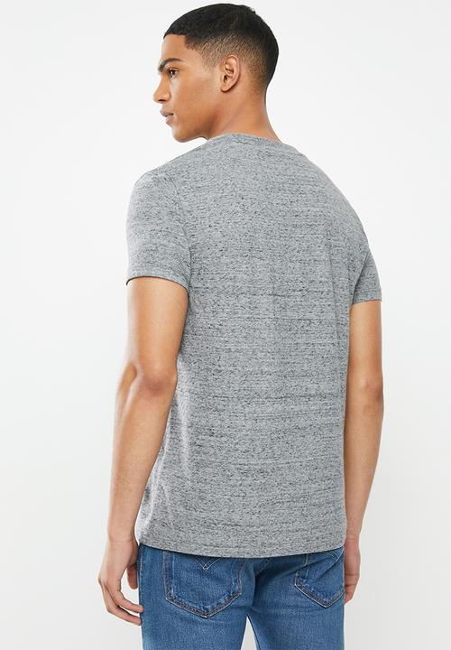 Superdry. - Orange label vintage emb tee - flint steel grit