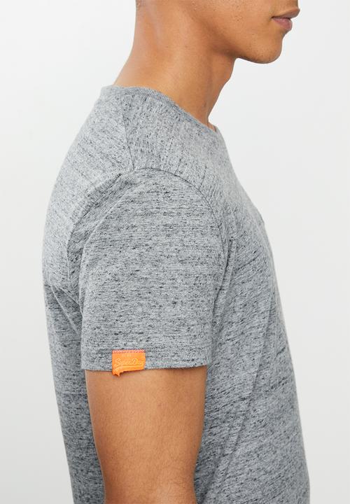 Superdry. - Orange label vintage emb tee - flint steel grit