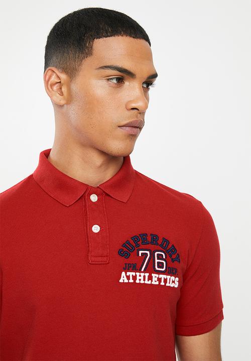 Superdry. - Classic superstate polo - red