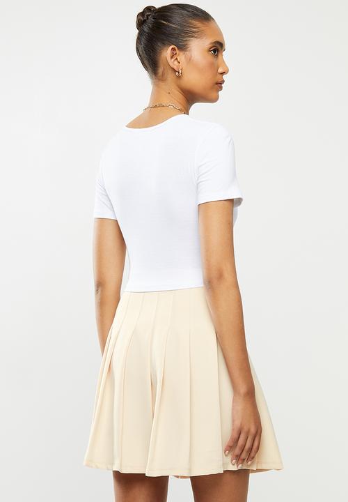 Blake - Wrap front crop top - white