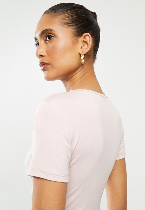 Blake - Wrap front crop top - soft pink