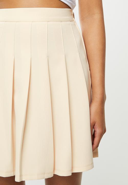 Blake - Knife pleated mini skirt - swan