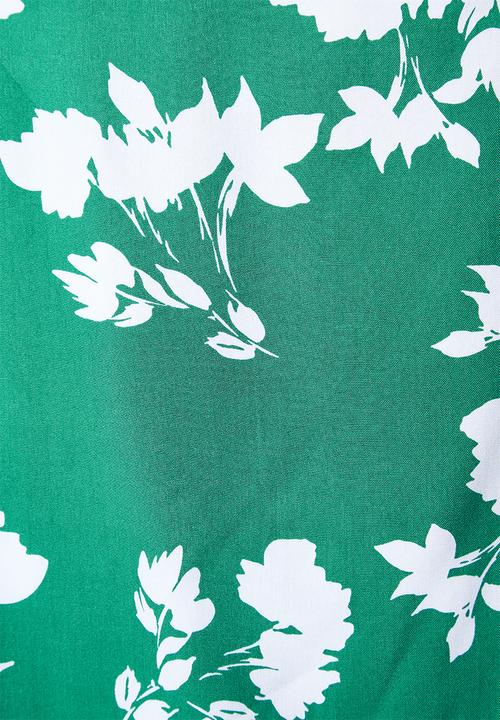 VELVET - Sarong wrap floral skirt - green floral
