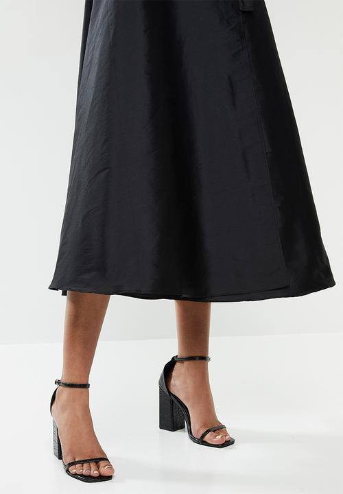 VELVET - Taffeta circle wrap skirt - black