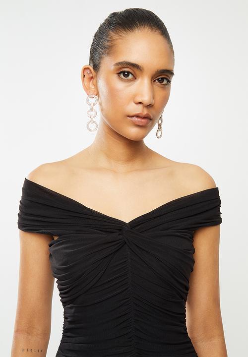 SISSY BOY - Mesh your soul bardot midi - black