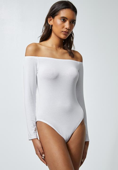 Superbalist - Bardot neckline bodysuit  - white