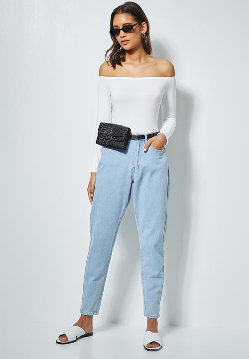 Superbalist - Bardot neckline bodysuit  - white
