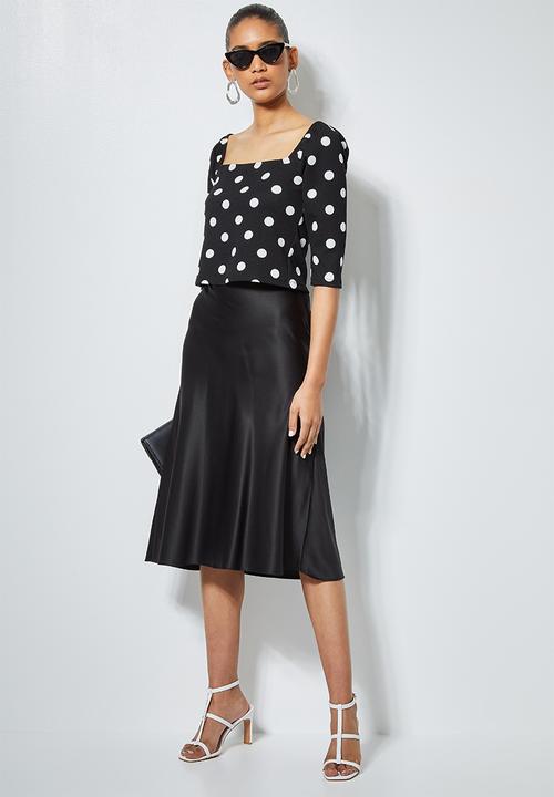 Superbalist - Squareneck top- Black & white spot