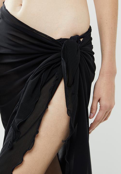 Jacqueline - Long wrap skirt - black