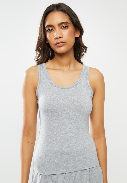 Superbalist - Sleep vest & shorts set - light grey melange