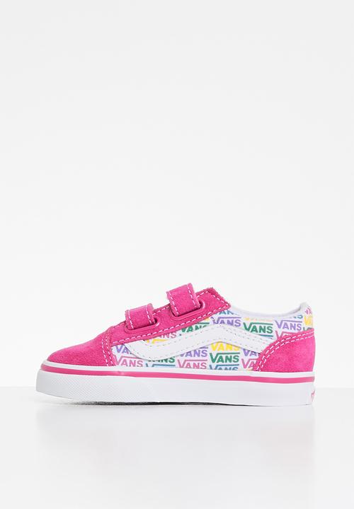 Vans - Td old skool v - (rainbow vans) cabaret & true white