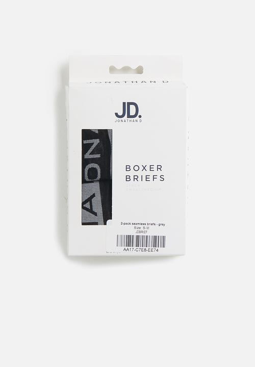 Jonathan D - 2 Pack seamless briefs - grey & black 