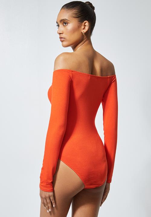 Superbalist - Bardot neckline bodysuit  - bright orange