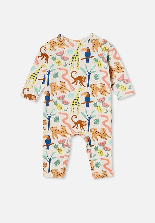 Cotton On - The long sleeve snap romper - dark vanilla