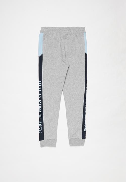 POLO - Boys Carson cut & sew track pant - grey