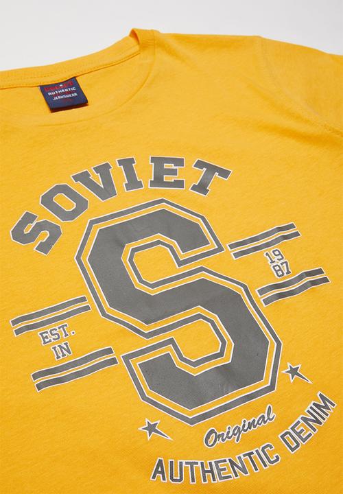SOVIET - Boys logo tee - yellow