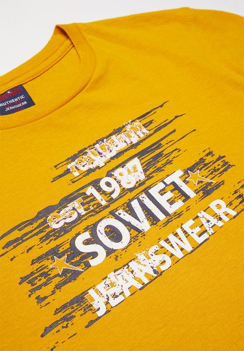 SOVIET - Boys logo tee - yellow