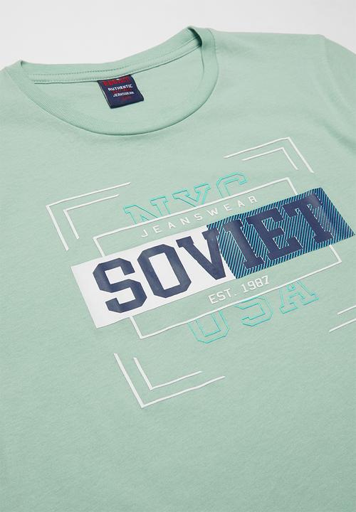 SOVIET - Boys logo tee - sage