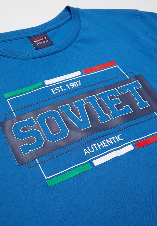 SOVIET - Boys logo tee - blue