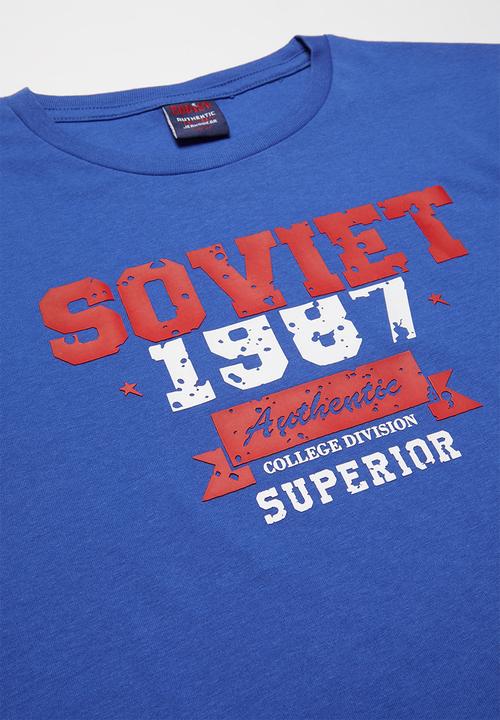 SOVIET - Boys logo tee - blue