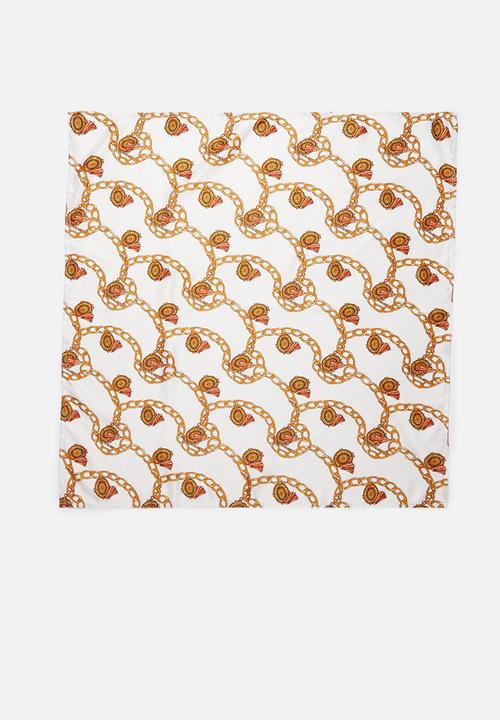 Superbalist - Retro chain print neckerchief - gold & white