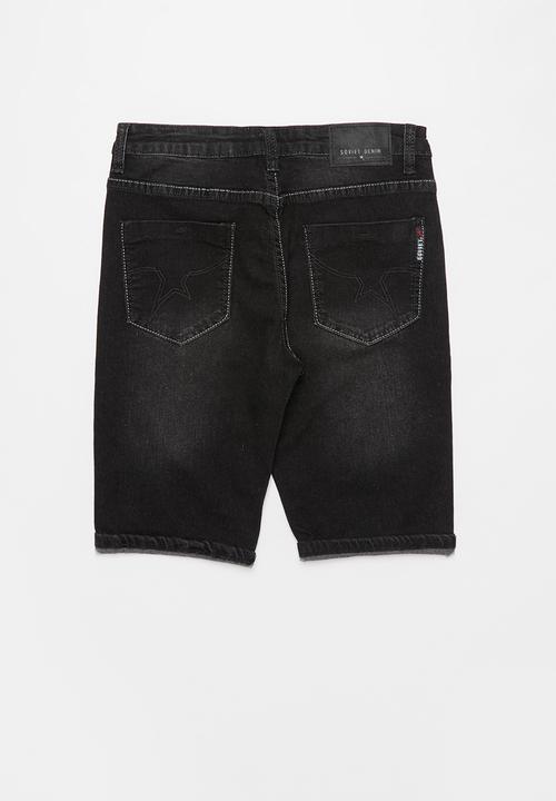 SOVIET - Boys denim short - black